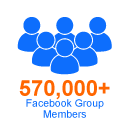 570,000+ facebook group members